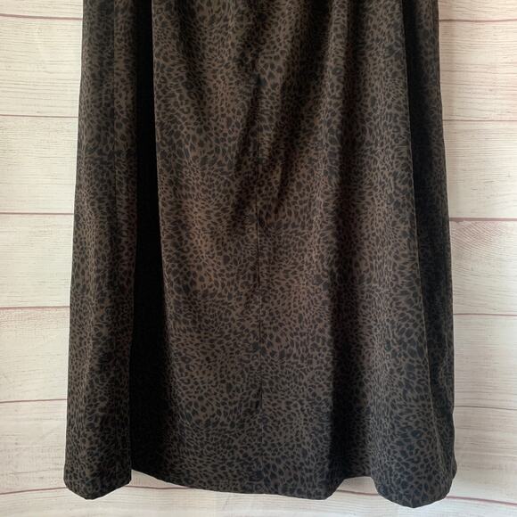 Vintage Breckenridge Brown and Black Leopard Print Skirt Midi 12P - Picture 7 of 16
